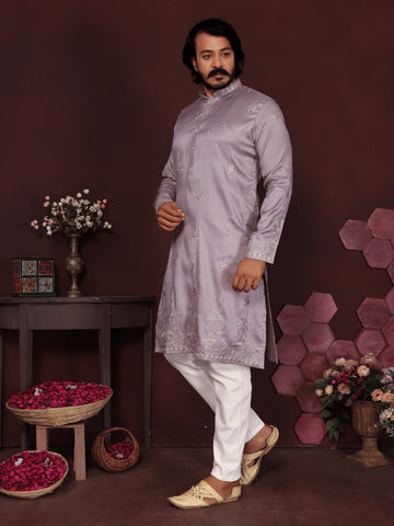 Premium Smart Silk Kurta with Sequin Embroidery