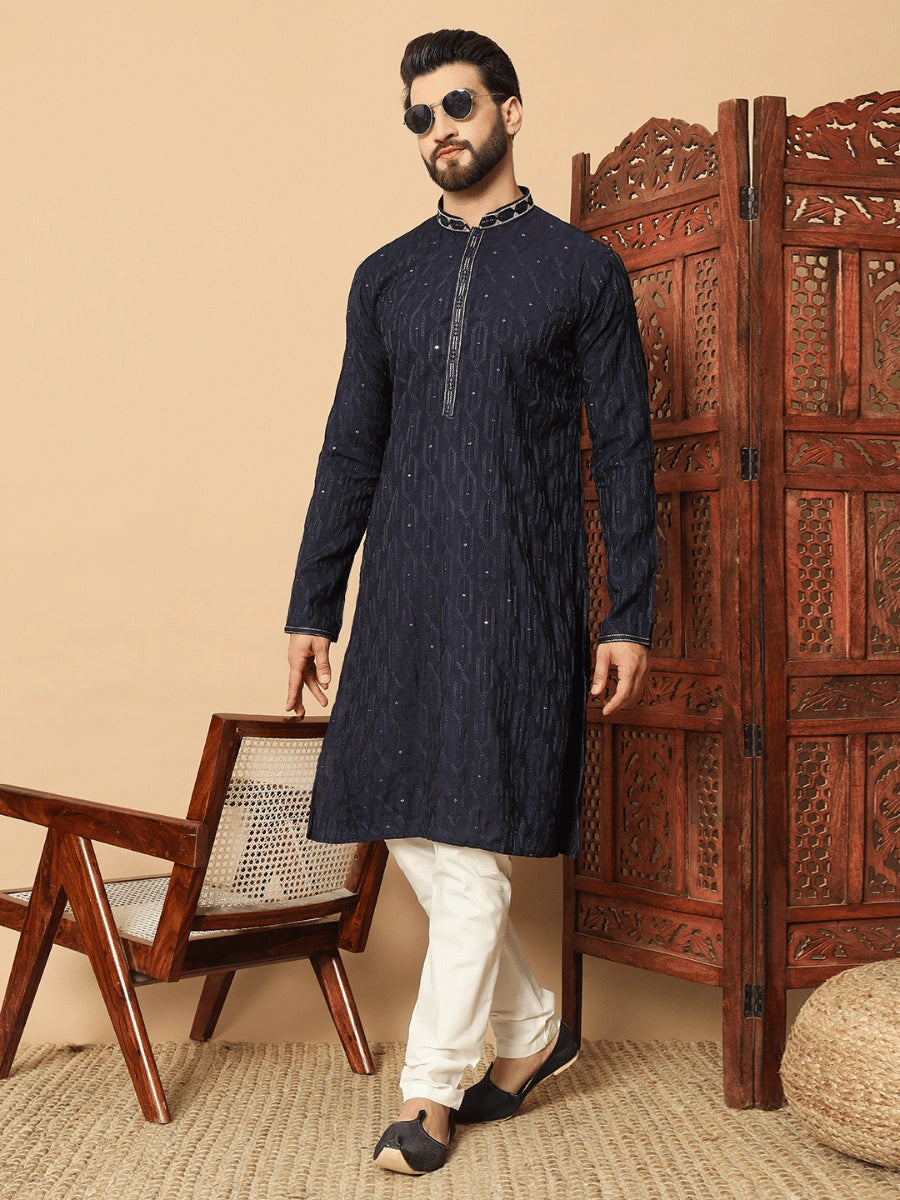 Men’s PVR Silk with All-Over Sequin Embroidery