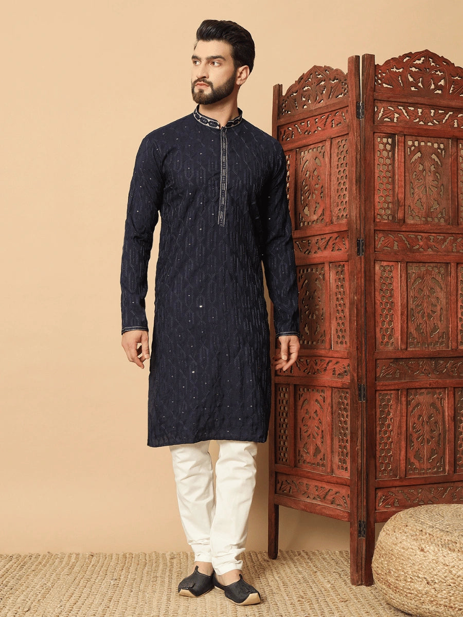 Men’s PVR Silk with All-Over Sequin Embroidery