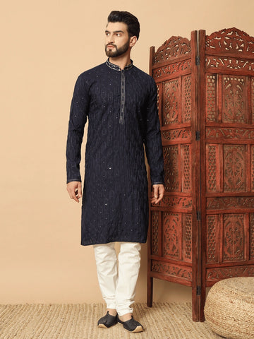 Men’s PVR Silk with All-Over Sequin Embroidery