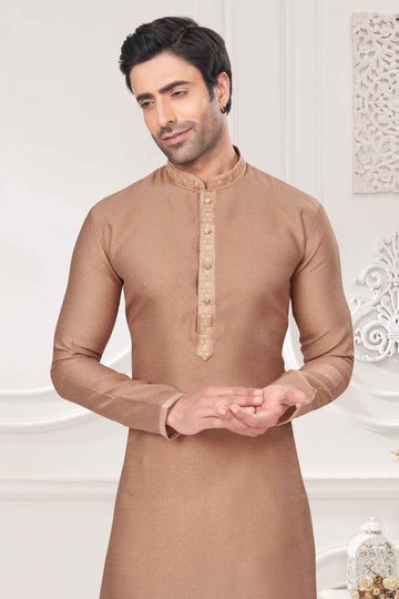 Ruh-e-Rang – Handcrafted Detailing Jacquard with Earth Brown