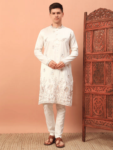 Men’s Heavy Silk Kurta with Sequin Embroidery