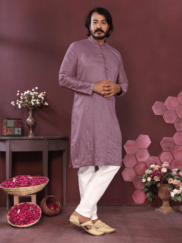 Premium Smart Silk Kurta with Mirror Embroidery