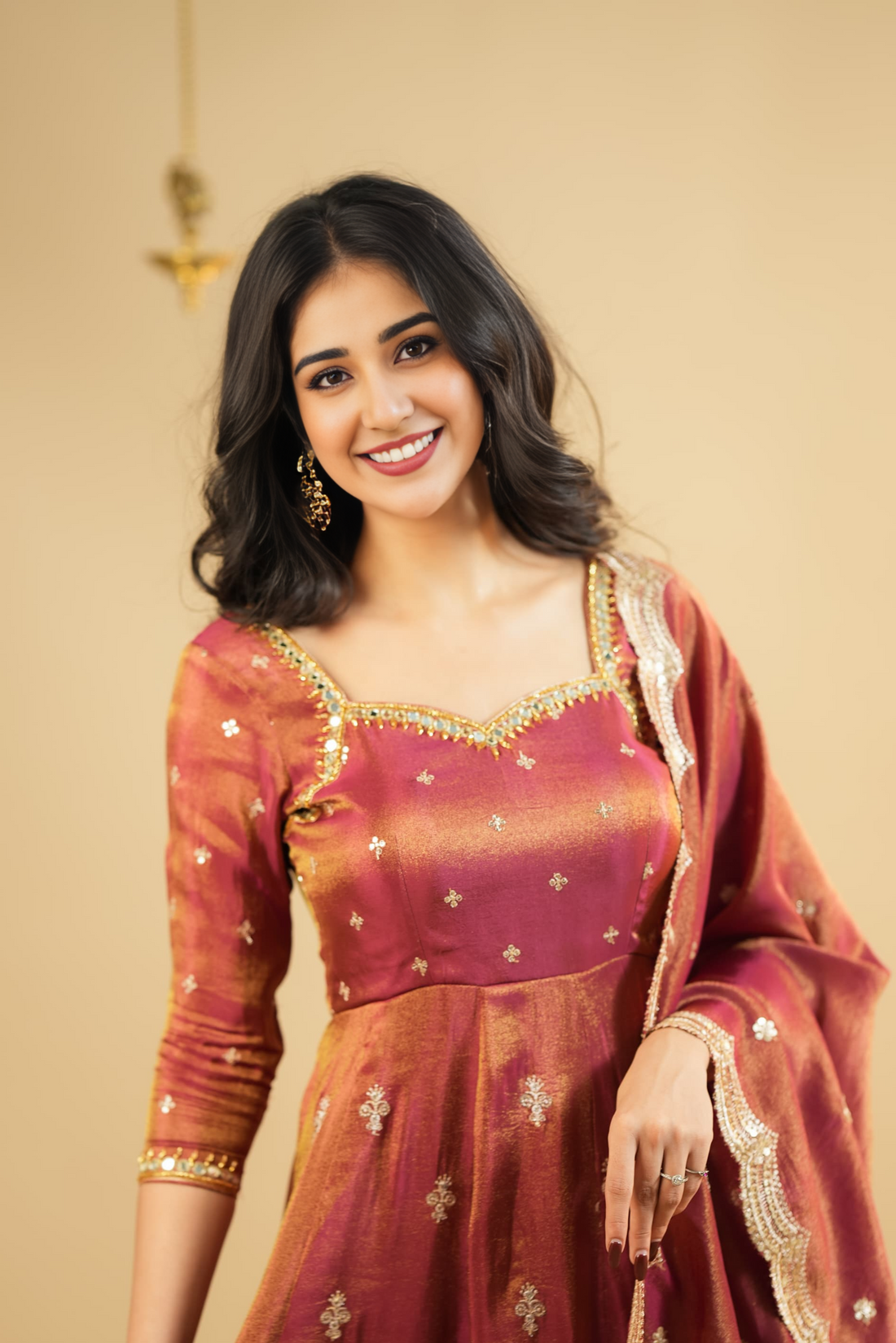 Saakshi`s cosmo Slit Anarkali Premium Suit Set