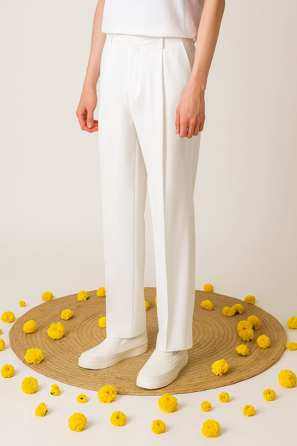 Men’s White Bell-Bottom Pajamas