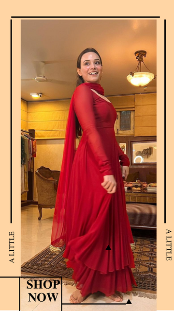 Maharani Premium Red Anarkali Suit Set