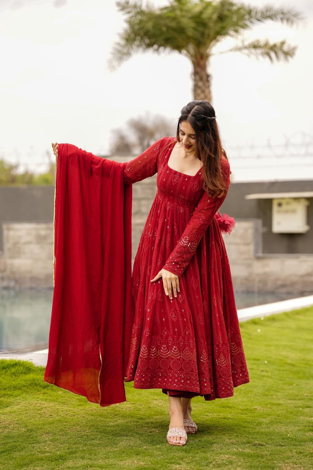 Manyata Premium Quality Mehrooni Red Suit Set