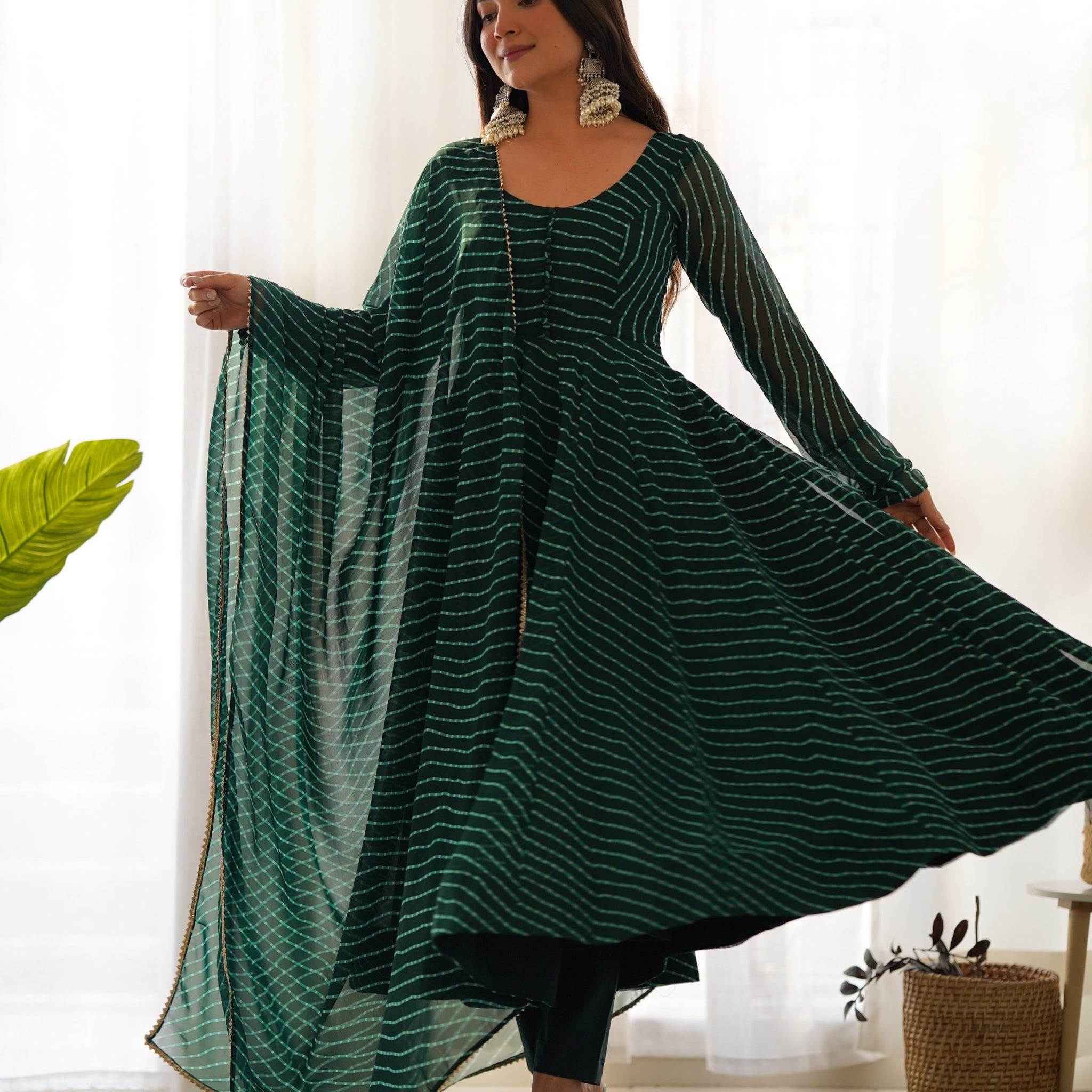 Premium Quality Silk Gown Anarkali Suit Set