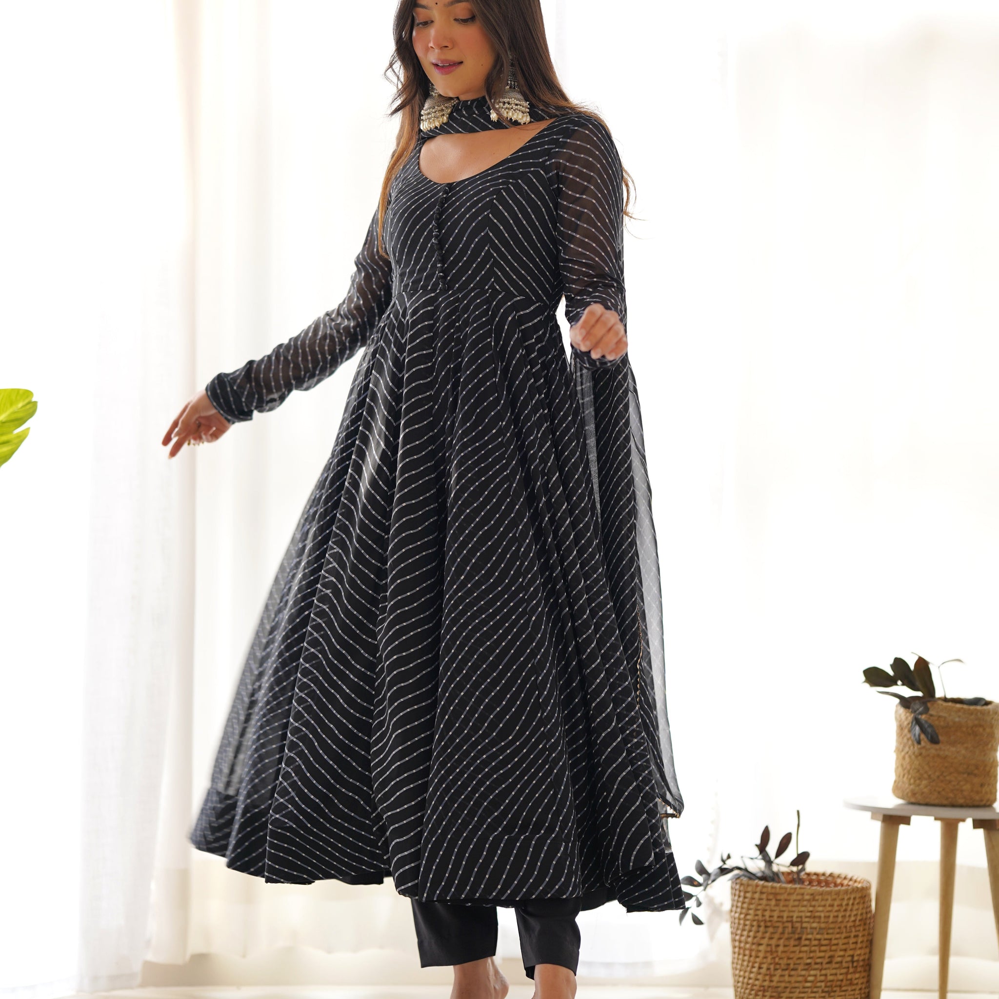 Premium Quality Silk Gown Anarkali Suit Set