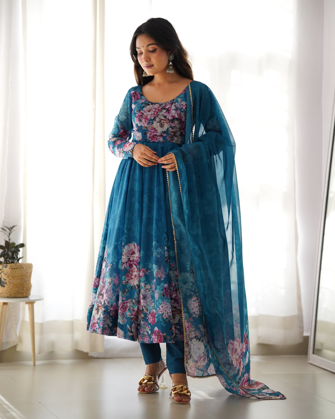 Premium Quality Silk Gown Anarkali Suit Set
