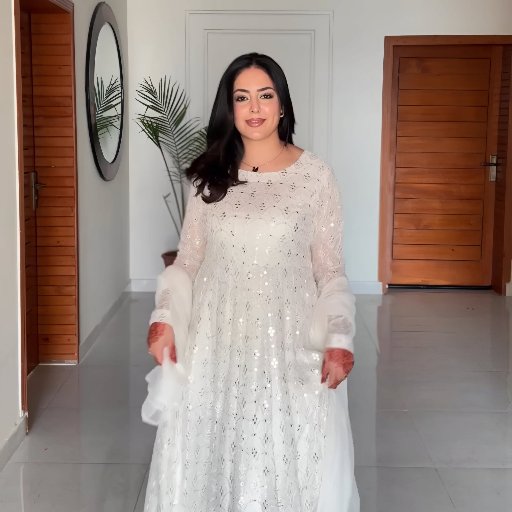 Aafia Waite Faux Blooming Anarkali Style Sarara Suit Set