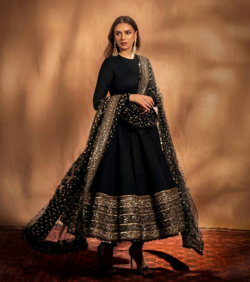 Aditi Premium Black Anarkali Suit Set