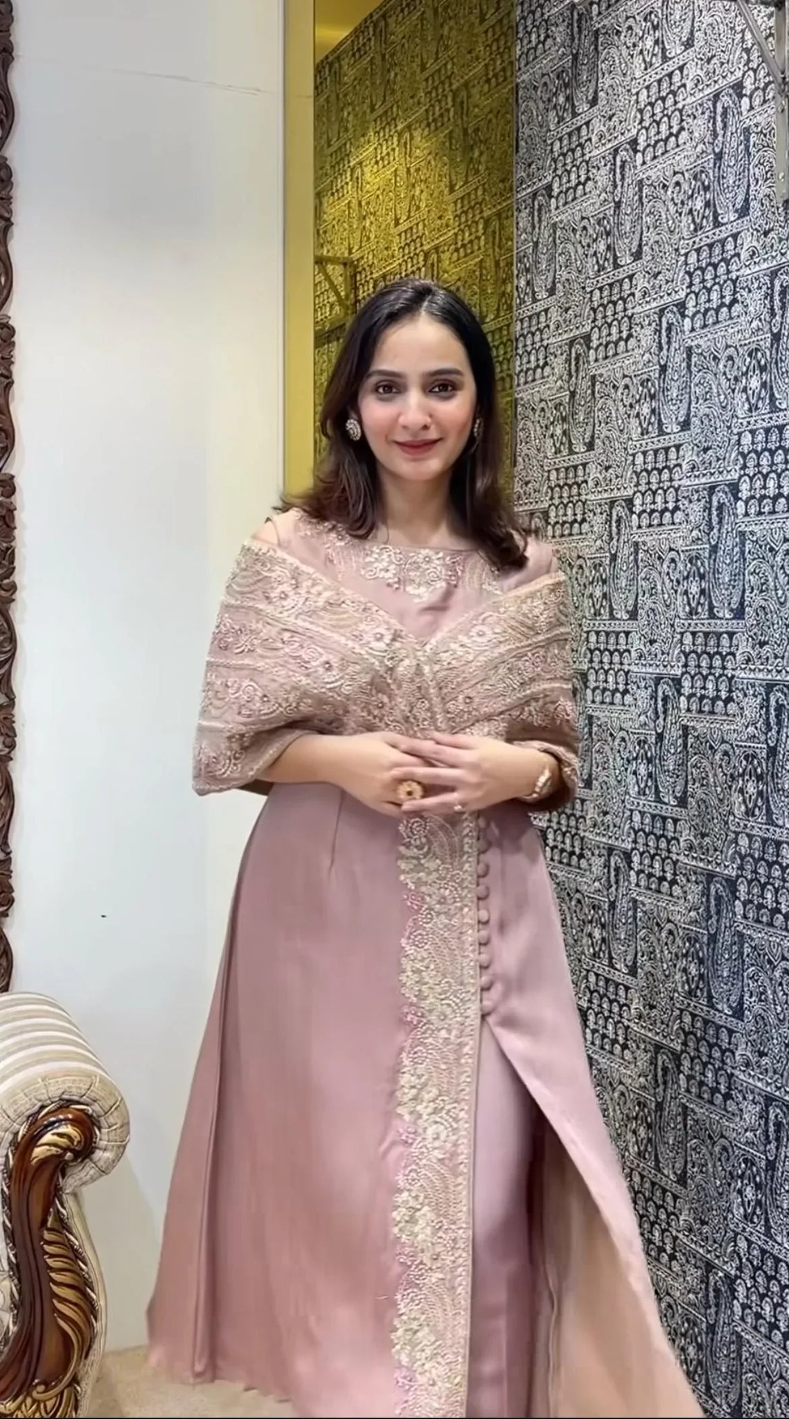 Royal Radiance Off-Shoulder Gown with Palazzo – A Festive Must-Have