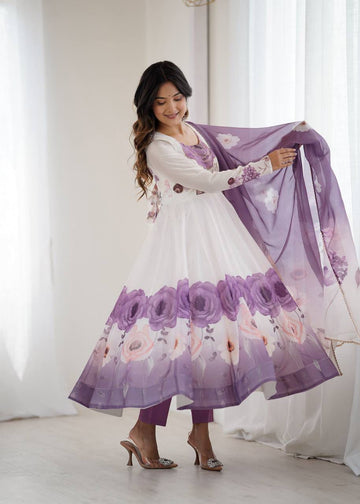 Jiyara Violet Color Anarkali Suit Set