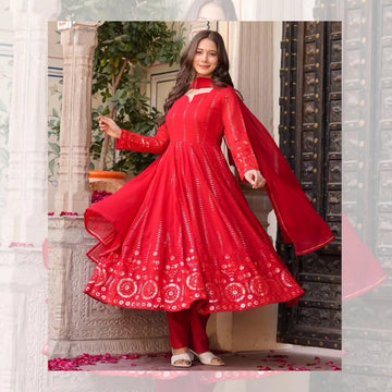 Mehrooni Red Karva Chauth Special Suit Set