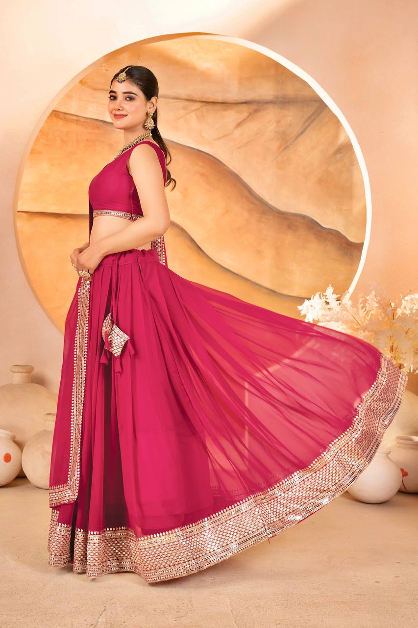 Catalina's Pink Coloured Party Wear Lehenga Choli