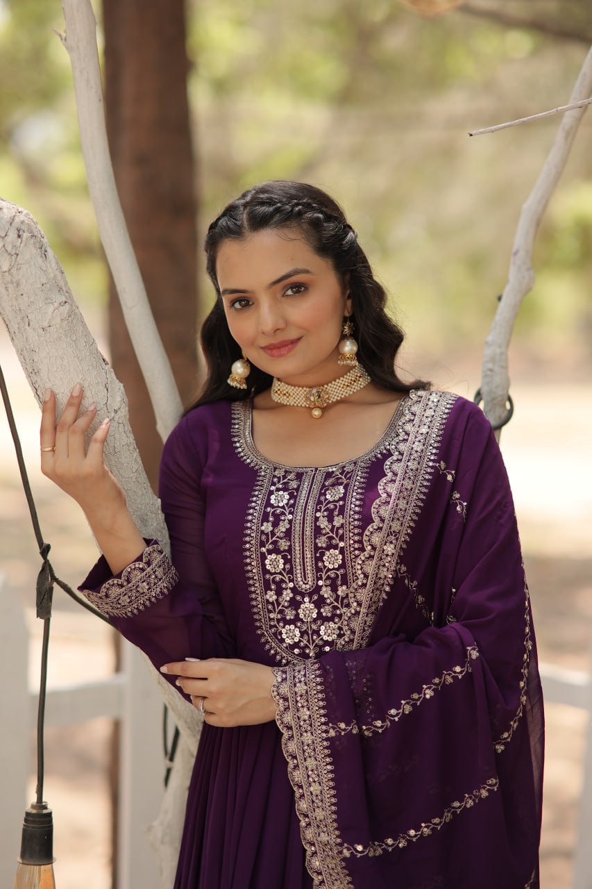 Mitali Superb Quality Fancy Gown Set – Sequins Embroidery Party & Festive Wear